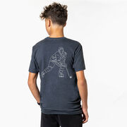 Hockey Short Sleeve T-Shirt - Hockey Player Sketch (Back Design)