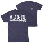 Girls Lacrosse Short Sleeve T-Shirt - #LAXGIRL (Back Design)