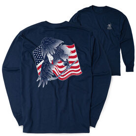 Hockey Tshirt Long Sleeve - Hockey Eagle (Back Design) 