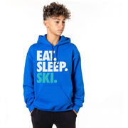 Skiing Hooded Sweatshirt - Eat Sleep Ski