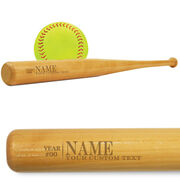 Engraved Mini Softball Bat - Player Information