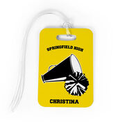 Cheerleading Bag/Luggage Tag - Personalized Cheer Team Pom Pom & Megaphone