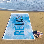 Girls Lacrosse Premium Beach Towel - Relax