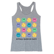 Softball Women's Everyday Tank Top - Softball Makes Me Happy
