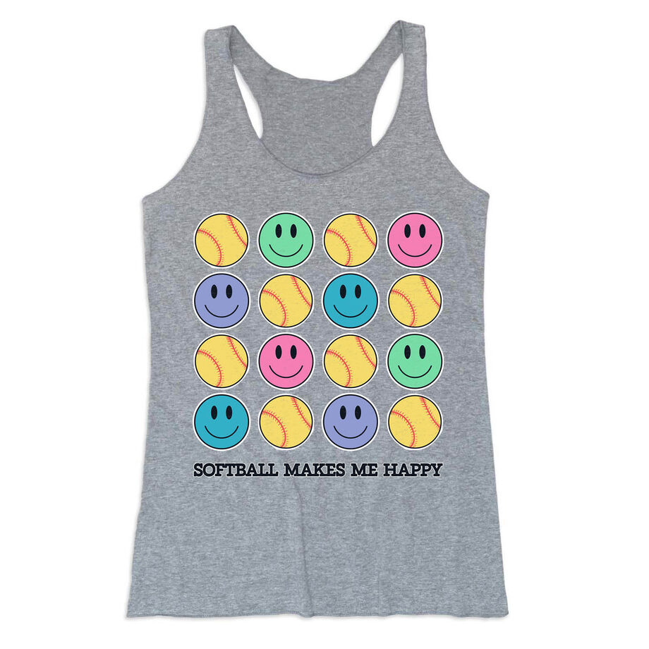 Softball Women's Everyday Tank Top - Softball Makes Me Happy