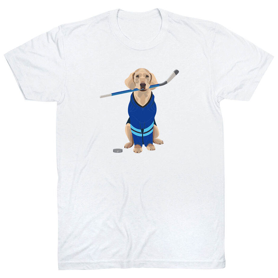 Hockey Short Sleeve T-Shirt - Puck The Hockey Dog