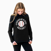 Baseball Long Sleeve Performance Tee - I'd Rather Be Playing Baseball Distressed