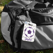 Soccer Bag/Luggage Tag - Personalized Glitter Soccer Ball