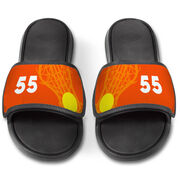 Girls Lacrosse Repwell&reg; Slide Sandals - Stick and Number Reflected