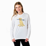 Girls Lacrosse Long Sleeve Performance Tee - Chase The Lax Dog