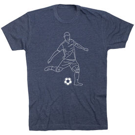 Soccer Short Sleeve T-Shirt - Soccer Guy Player Sketch