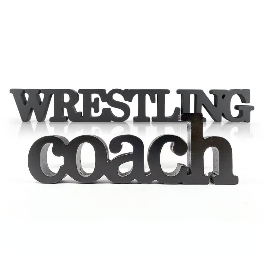 Wrestling Coach Wood Words