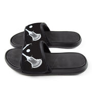 Guys Lacrosse Repwell&reg; Slide Sandals - Crossed Sticks with Ball Close Up
