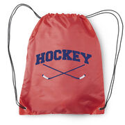 Hockey Crossed Sticks Drawstring Backpack
