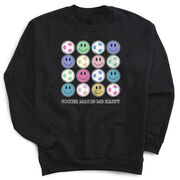 Soccer Crewneck Sweatshirt - Soccer Makes Me Happy