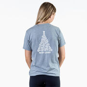 Lacrosse Short Sleeve T-Shirt - Merry Laxmas Tree (Back Design)