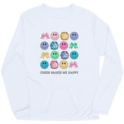Cheerleading Long Sleeve Performance Tee - Cheer Makes Me Happy
