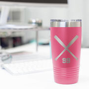 Softball 20 oz. Double Insulated Tumbler - Personalized Crossed Bats