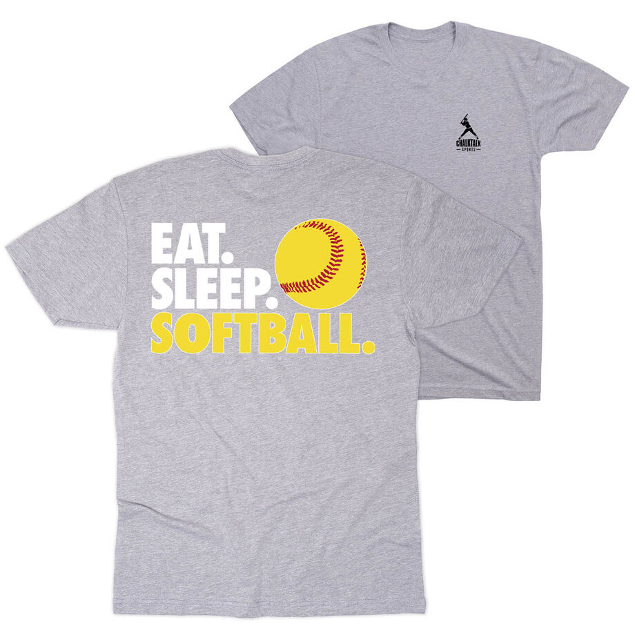 Softball T-Shirt Short Sleeve - Eat. Sleep. Softball (Back Design)