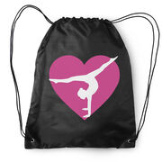 Gymnastics Drawstring Backpack - Gymnast Heart