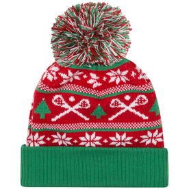 Lacrosse Knit Hat - Crossed Sticks Ugly Sweater