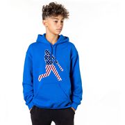 Baseball Hooded Sweatshirt - Baseball Stars and Stripes Player