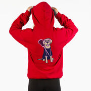 Girls Lacrosse Hooded Sweatshirt - Lily The Lacrosse Dog (Back Design)