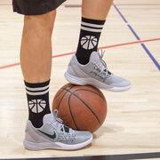 Basketball Woven Mid-Calf Socks - Ball (Black/White)