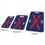 Skiing Bag/Luggage Tag - Personalized Text with Crossed Skis