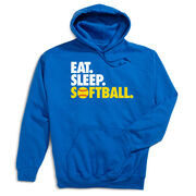 Softball Hooded Sweatshirt - Eat. Sleep. Softball. [Youth Medium/Royal] - SS