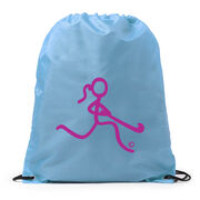 Field Hockey Drawstring Backpack Neon Field Hockey Girl