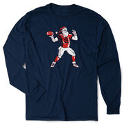 Football Tshirt Long Sleeve - Touchdown Santa