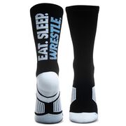 Wrestling Woven Mid-Calf Socks - Eat. Sleep. Wrestle.