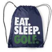Golf Drawstring Backpack Eat. Sleep. Golf.