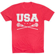Guys Lacrosse Short Sleeve T-Shirt - USA