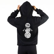 Volleyball Hooded Sweatshirt - Volleyball Snowman (Back Design)