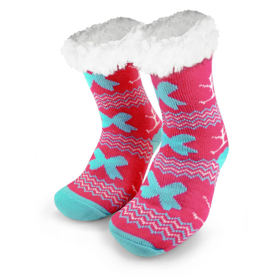 Cheer Slipper Socks with Sherpa Lining