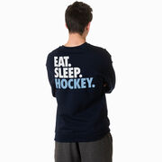 Hockey Crewneck Sweatshirt - Eat Sleep Hockey (Bold) (Back Design)