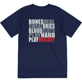 Hockey Short Sleeve Performance Tee - Bones Saying