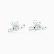 Livia Collection Sterling Silver Lacrosse Script Post Earrings