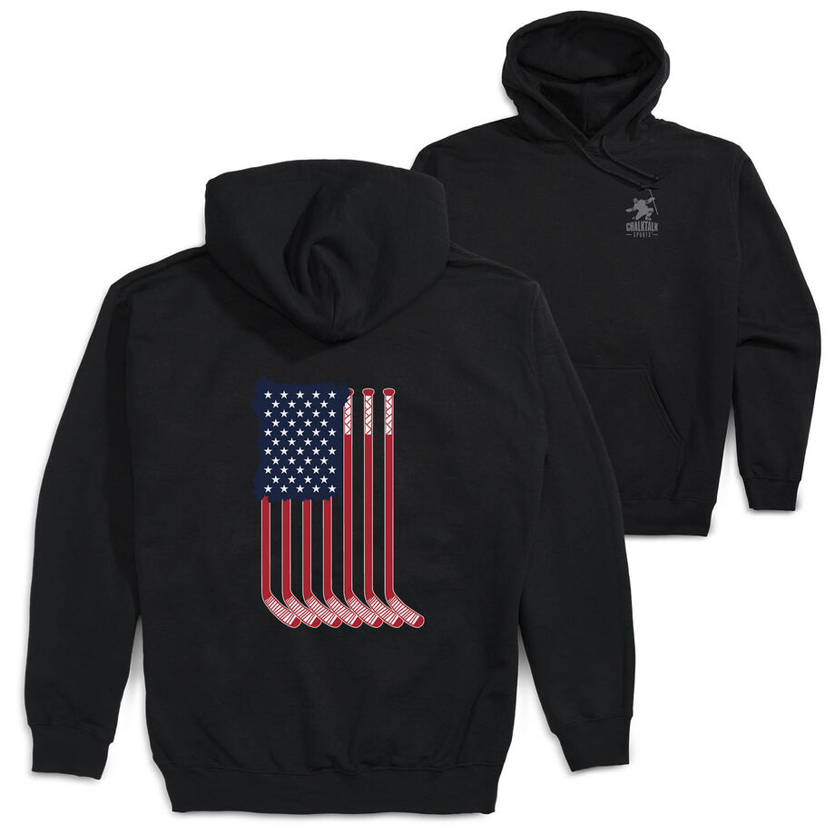 Hockey Hooded Sweatshirt - USA Sticks (Back Design)