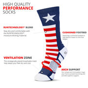 Guys Lacrosse Woven Mid-Calf Socks - Patriotic