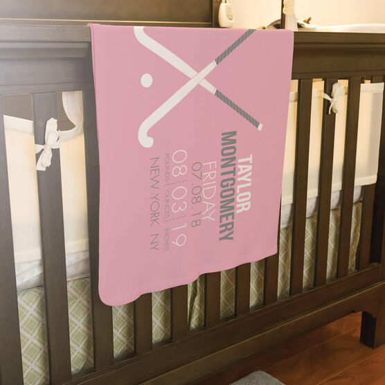Field Hockey Baby Blanket Birth Announcement Chalktalksports