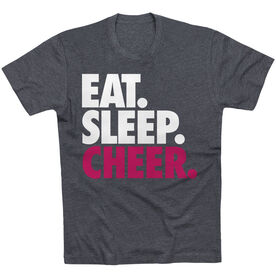 Cheerleading T-Shirt Short Sleeve Eat. Sleep. Cheer. [Charcoal/Youth Large] - SS