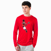 Guys Lacrosse Long Sleeve Performance Tee - Crushing Goals