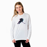 Hockey Long Sleeve Performance Tee - Hockey Girl Glitch