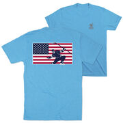 Hockey Short Sleeve T-Shirt - Patriotic Hockey (Back Design)