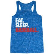 Baseball Flowy Racerback Tank Top - Eat Sleep Baseball (Bold Text)