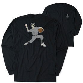 Baseball Tshirt Long Sleeve - Baseball Bones (Back Design)