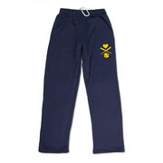 Softball Fleece Sweatpants - Crossed Softball Bats [Adult XX-Large/Navy] - SS